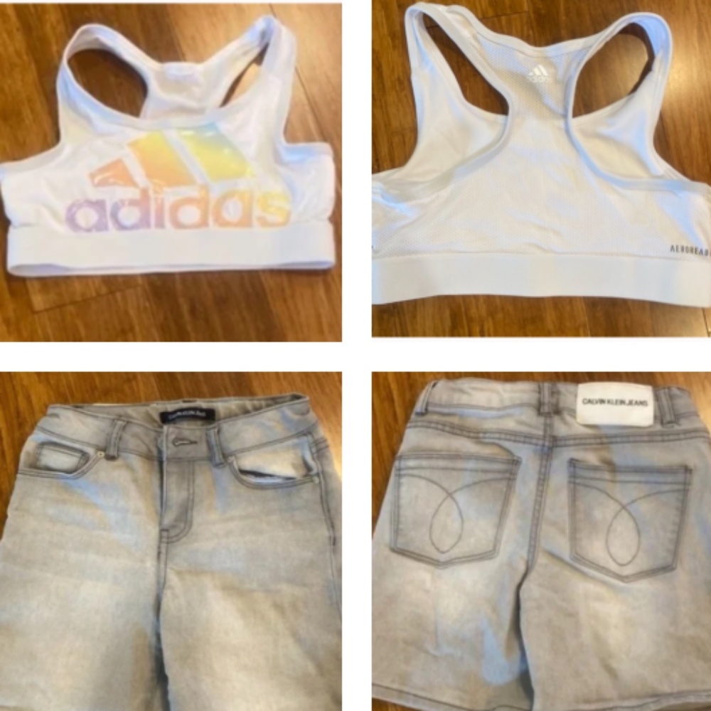 Calvin Klein Denim Shorts and Adidas Crop Top for 7 years old girl